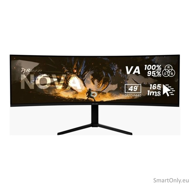 Arozzi | Nova | 49 " | VA | 32:9 | 165 Hz | 4 ms | 5120 x 1440 pixels | 350 cd/m² | HDMI ports quantity 2 | Black 22 Arozzi | Nova | 49 " | VA | 32:9 | 165 Hz | 4 ms | 5120 x 1440 pixels | 350 cd/m² | HDMI ports quantity 2 | Black 22