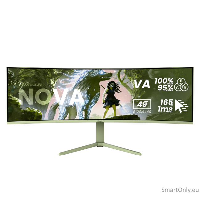 Arozzi | Nova | 49 " | VA | 32:9 | 165 Hz | 4 ms | 5120 x 1440 pixels | 350 cd/m² | HDMI ports quantity 2 | Forest Green 1 Arozzi | Nova | 49 " | VA | 32:9 | 165 Hz | 4 ms | 5120 x 1440 pixels | 350 cd/m² | HDMI ports quantity 2 | Forest Green 1