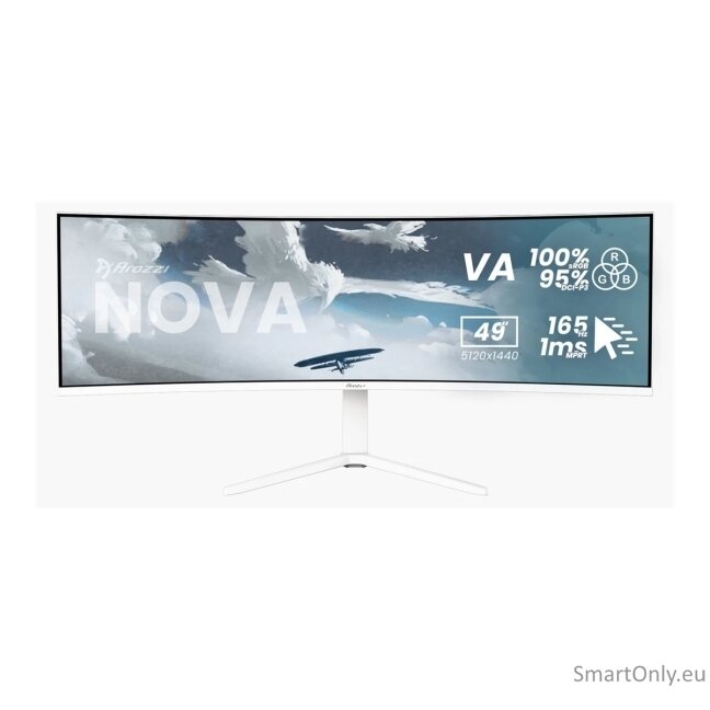 Arozzi | Nova | 49 " | VA | 32:9 | 165 Hz | 4 ms | 5120 x 1440 pixels | 350 cd/m² | HDMI ports quantity 2 | White 13 Arozzi | Nova | 49 " | VA | 32:9 | 165 Hz | 4 ms | 5120 x 1440 pixels | 350 cd/m² | HDMI ports quantity 2 | White 13