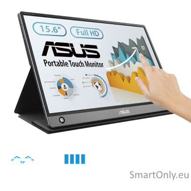 Asus MB16AMT 15.6 ", Touchscreen, IPS, FHD, 16:9, 5 ms, 250 cd/m², Dark gray, HDMI ports quantity 1 1