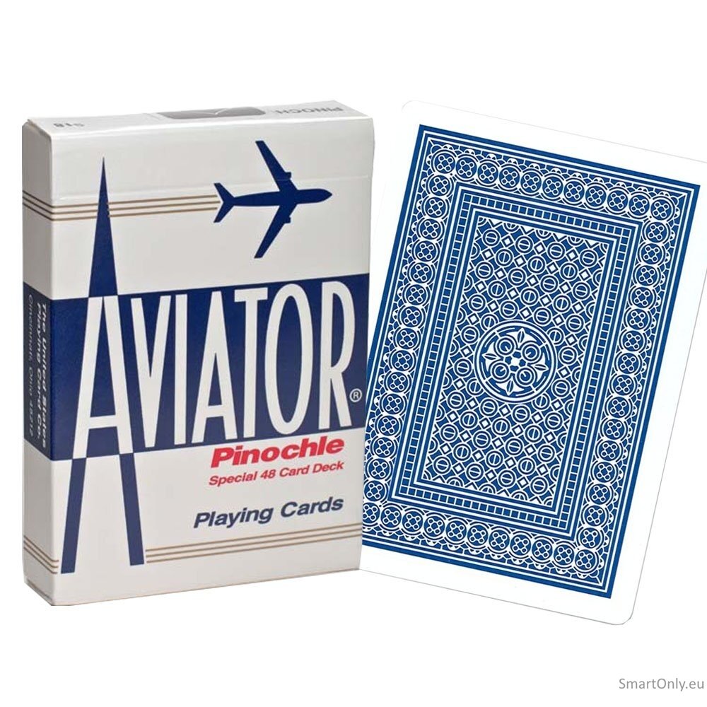 Aviator Pinochle Standard pokerio kortos (Mėlynos) Aviator Pinochle Standard pokerio kortos (Mėlynos)