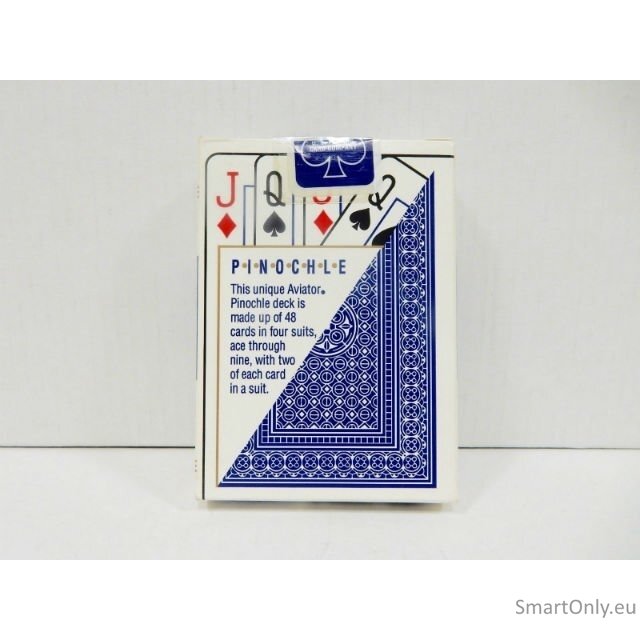 Aviator Pinochle Standard pokerio kortos (Mėlynos) 3 Aviator Pinochle Standard pokerio kortos (Mėlynos) 3