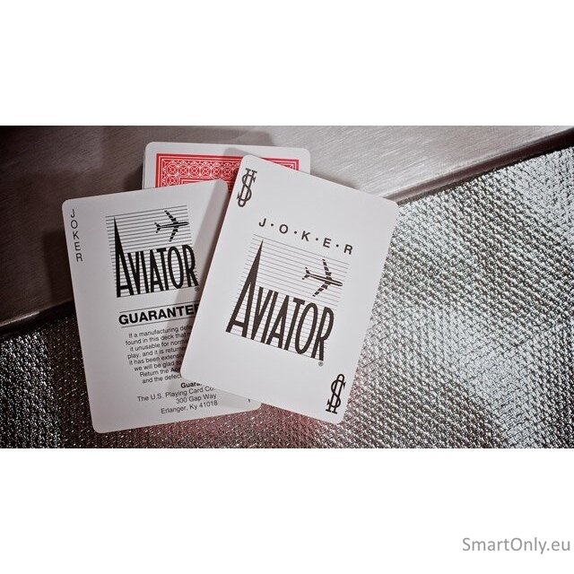 Aviator Pinochle Standard pokerio kortos (Raudonos) 3 Aviator Pinochle Standard pokerio kortos (Raudonos) 3