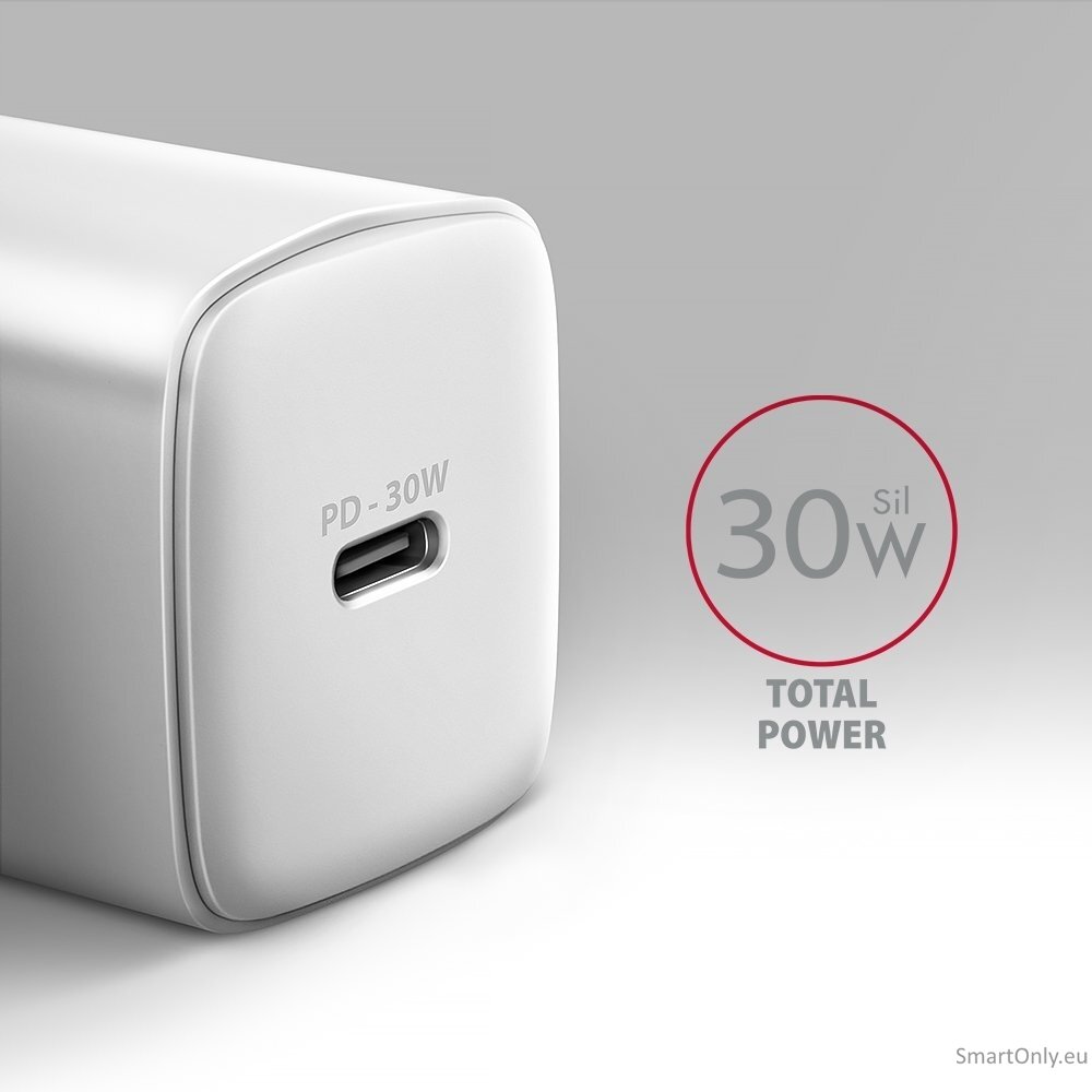 AXAGON ACU-PD30W Sil Wall charger 30W, 1x port USB-C, PD3.0/PPS/QC4+/SFC/AFC/Apple, white 1 AXAGON ACU-PD30W Sil Wall charger 30W, 1x port USB-C, PD3.0/PPS/QC4+/SFC/AFC/Apple, white 1