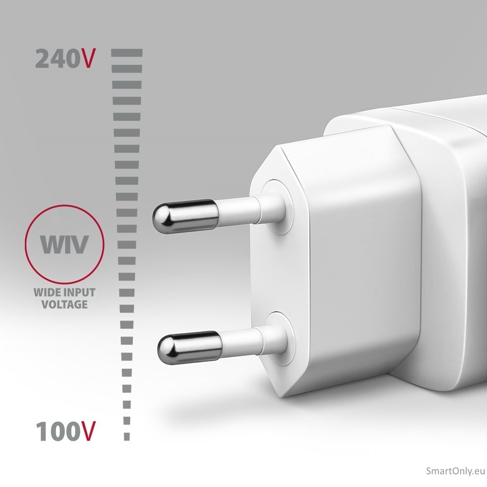 AXAGON ACU-PD30W Sil Wall charger 30W, 1x port USB-C, PD3.0/PPS/QC4+/SFC/AFC/Apple, white 2