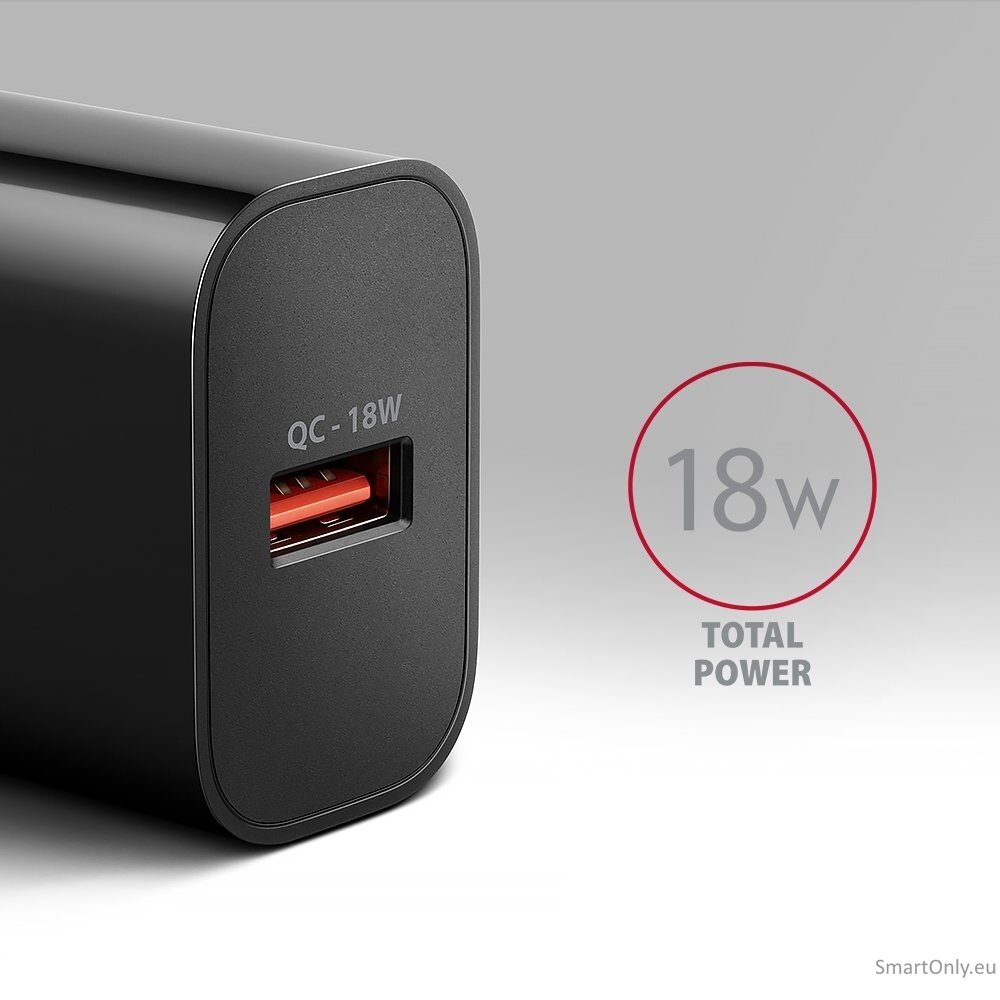 AXAGON ACU-QC18 Wall charger 18W, 1x port USB-A, QC3.0/AFC/Apple, black 1 AXAGON ACU-QC18 Wall charger 18W, 1x port USB-A, QC3.0/AFC/Apple, black 1
