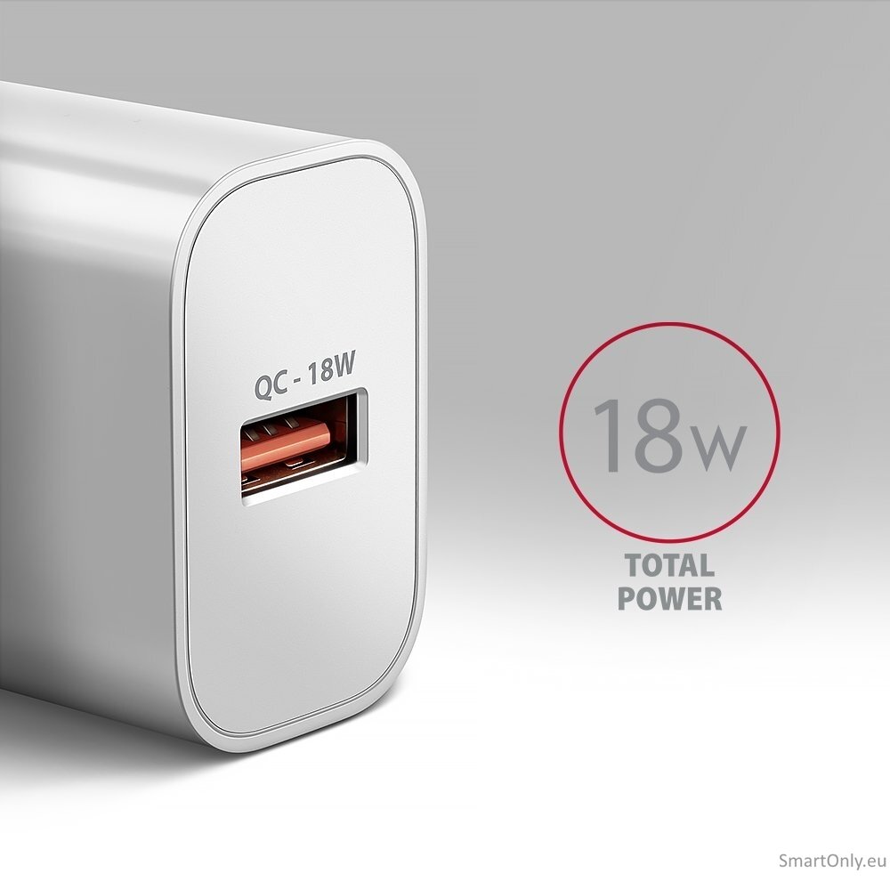 AXAGON ACU-QC18W Wall charger 18W, 1x port USB-A, QC3.0/AFC/Apple, white 1 AXAGON ACU-QC18W Wall charger 18W, 1x port USB-A, QC3.0/AFC/Apple, white 1