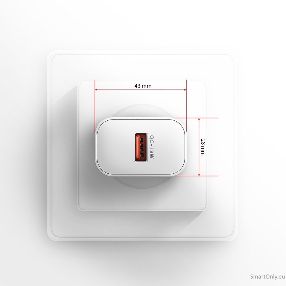 AXAGON ACU-QC18W Wall charger 18W, 1x port USB-A, QC3.0/AFC/Apple, white 6