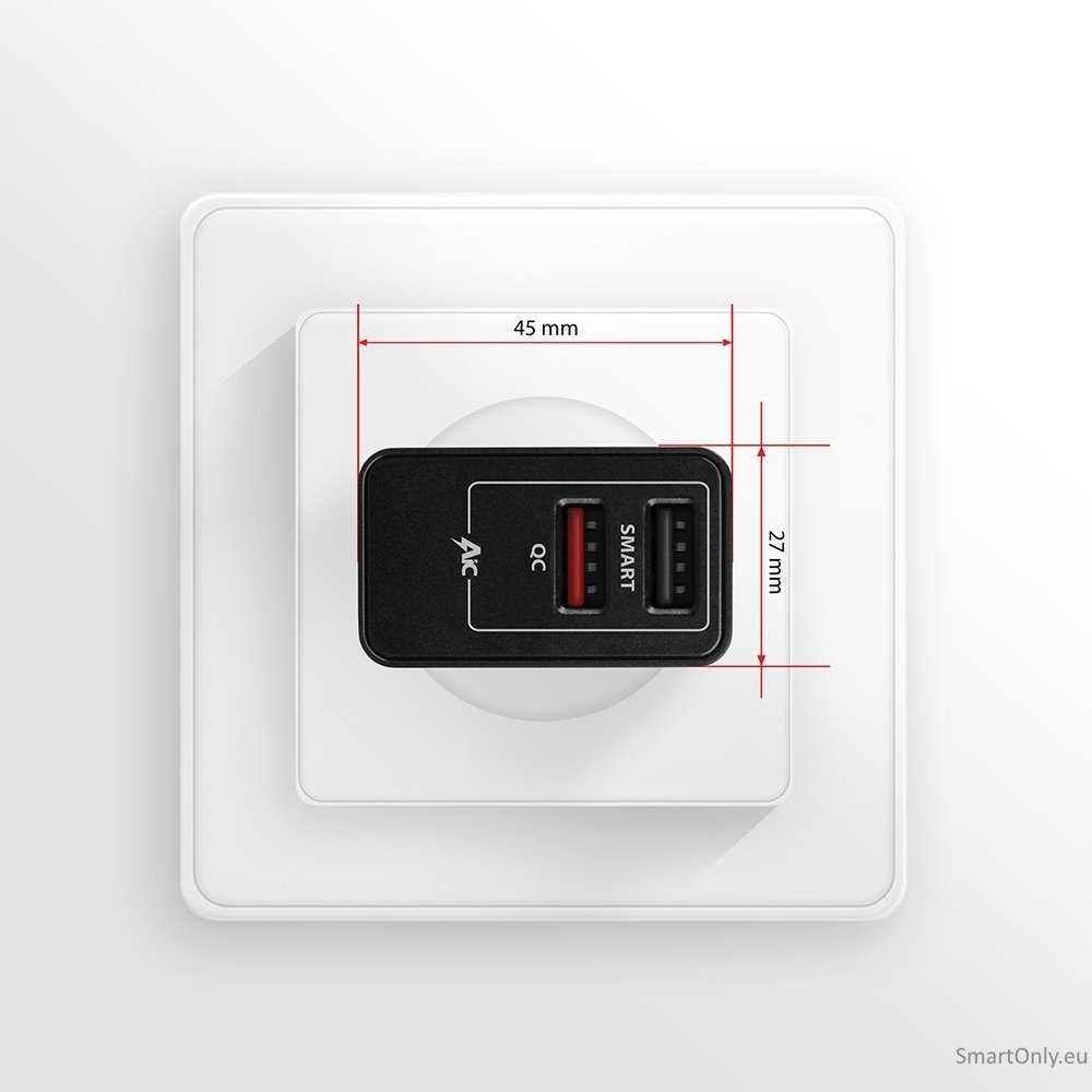 AXAGON ACU-QS24 QUICK and SMART Wall charger, 2x USB port QC3.0/AFC/FCP + 5V-1.2A, 24W 6 AXAGON ACU-QS24 QUICK and SMART Wall charger, 2x USB port QC3.0/AFC/FCP + 5V-1.2A, 24W 6