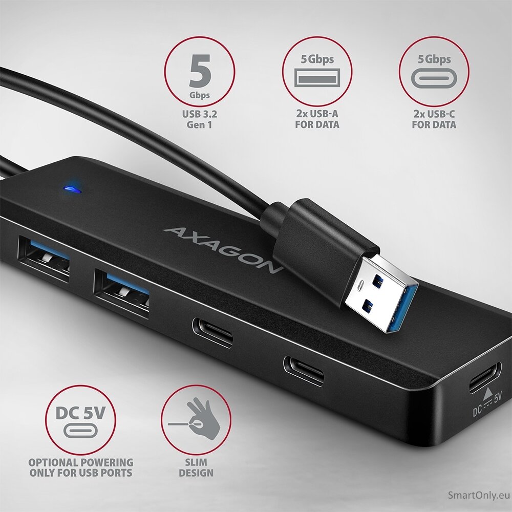 AXAGON HUE-C2A USB-A 5Gbps TRAVEL hub 1 AXAGON HUE-C2A USB-A 5Gbps TRAVEL hub 1