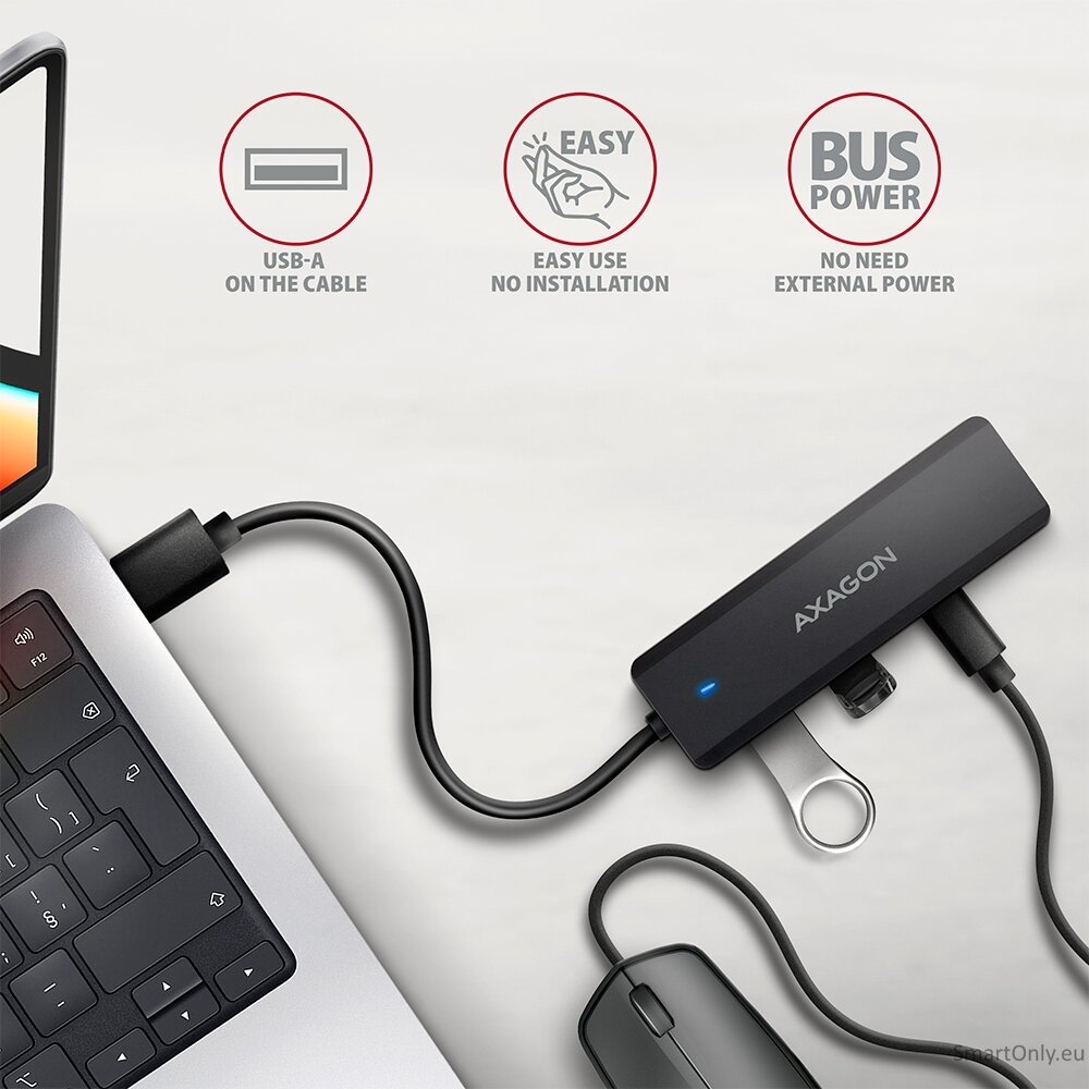 AXAGON HUE-C2A USB-A 5Gbps TRAVEL hub 4