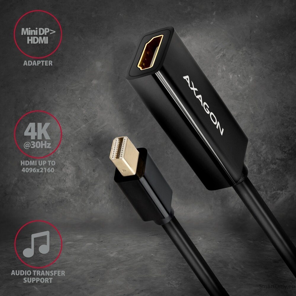 AXAGON Mini DP to HDMI adapter, 4K/30Hz | RVDM-HI14N 1 AXAGON Mini DP to HDMI adapter, 4K/30Hz | RVDM-HI14N 1