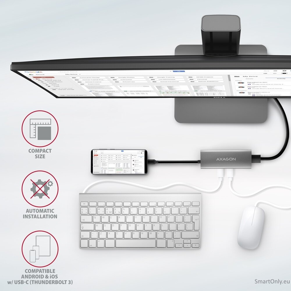 AXAGON Multi-port USB-C 10Gbps hub, 13cm | HMC-5G21 4