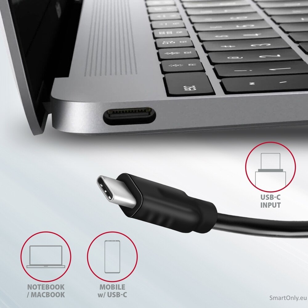 AXAGON Multi-port USB-C 10Gbps hub, 13cm | HMC-5G21 5