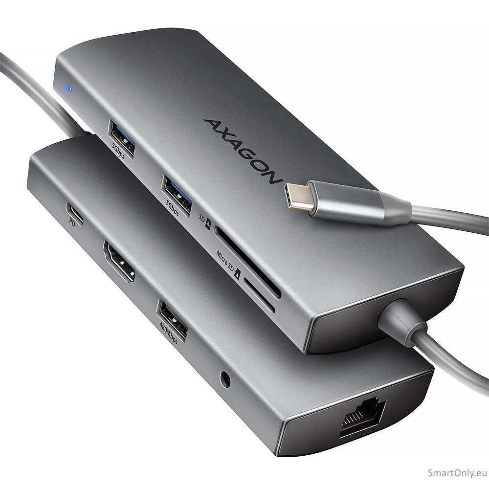 AXAGON Multi port USB-C 5Gbps hub | HMC-8HLSA AXAGON Multi port USB-C 5Gbps hub | HMC-8HLSA
