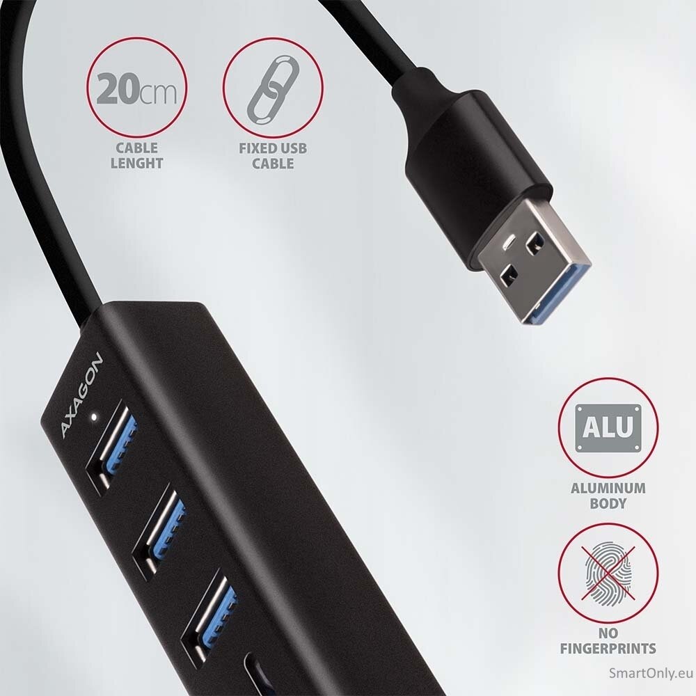 AXAGON SuperSpeed USB-A Hub and Card Reader | HMA-CR3A 4