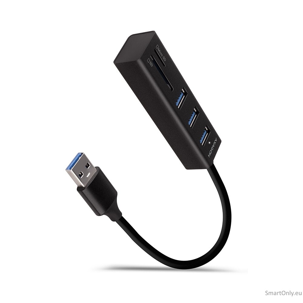 AXAGON SuperSpeed USB-A Hub and Card Reader | HMA-CR3A AXAGON SuperSpeed USB-A Hub and Card Reader | HMA-CR3A