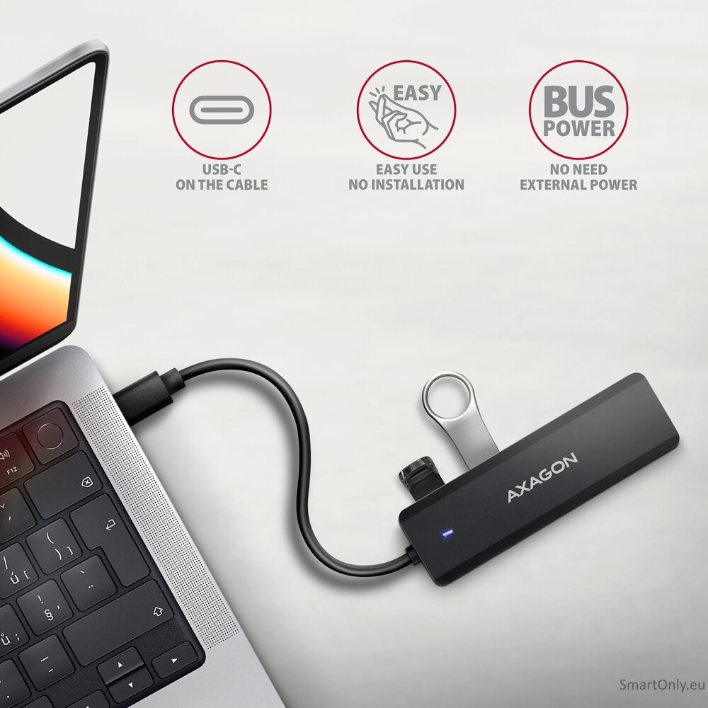 AXAGON Travel four-port USB-C 5Gbps hub | HUE-C1C 2