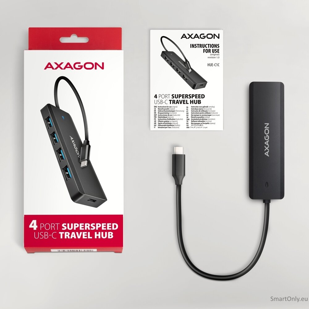 AXAGON Travel four-port USB-C 5Gbps hub | HUE-C1C 5 AXAGON Travel four-port USB-C 5Gbps hub | HUE-C1C 5
