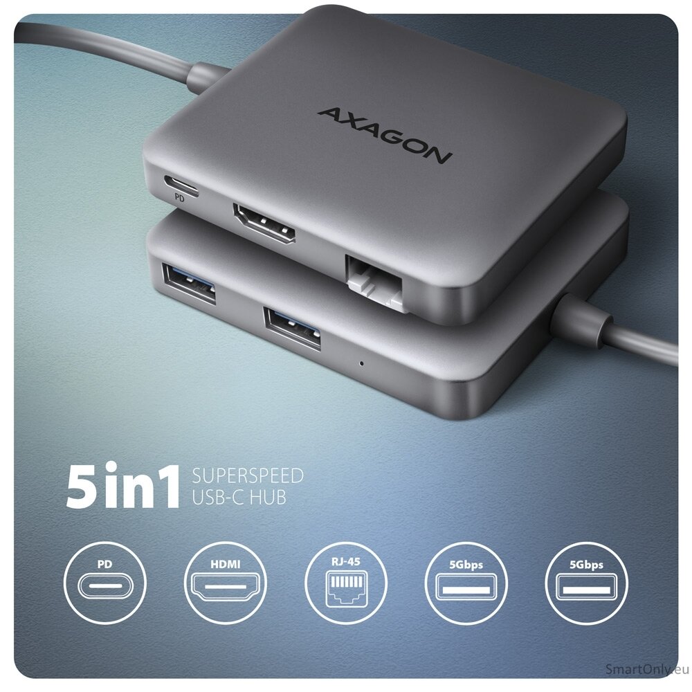AXAGON USB-C 5Gbps SuperSpeed 5in1 Hub | HMC-5HL 1
