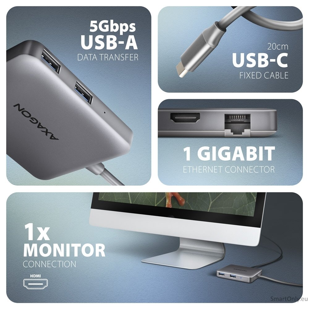 AXAGON USB-C 5Gbps SuperSpeed 5in1 Hub | HMC-5HL 2 AXAGON USB-C 5Gbps SuperSpeed 5in1 Hub | HMC-5HL 2