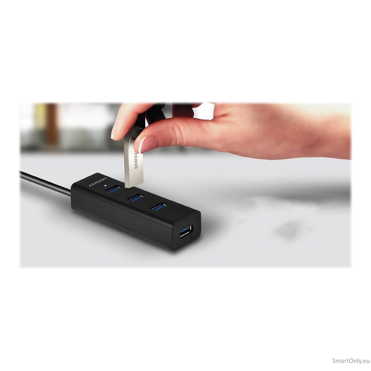 AXAGON Four-port USB 3.0 hub with fast charging and power support | HUE-S2B 10