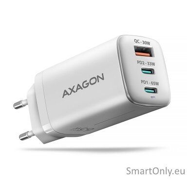 AXAGON ACU-DPQ65W GaN Wall charger 65W, 3x port (USB-A + dual USB-C), PD3.0/PPS/QC4+/Apple AXAGON ACU-DPQ65W GaN Wall charger 65W, 3x port (USB-A + dual USB-C), PD3.0/PPS/QC4+/Apple