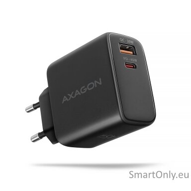 AXAGON ACU-PQ45 GaN Wall charger 45W, 2x port (USB-A + USB-C) PD3.0/PPS/QC4+/SFC 2.0/Apple AXAGON ACU-PQ45 GaN Wall charger 45W, 2x port (USB-A + USB-C) PD3.0/PPS/QC4+/SFC 2.0/Apple
