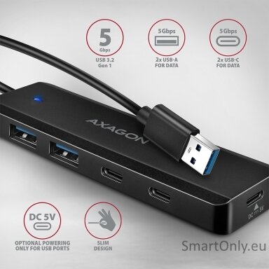 AXAGON HUE-C2A USB-A 5Gbps TRAVEL hub