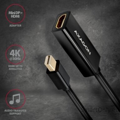 AXAGON Mini DP to HDMI adapter, 4K/30Hz | RVDM-HI14N