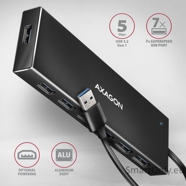 AXAGON SuperSpeed USB-A FLAT Hub | HUE-F7A
