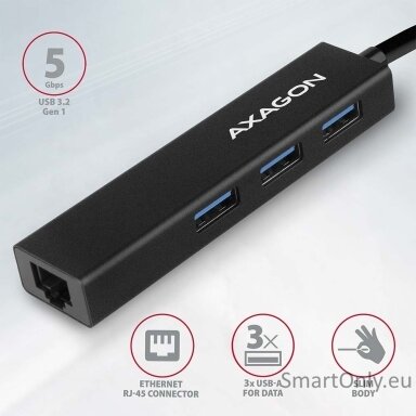 AXAGON SuperSpeed USB-A Hub and Gigabit LAN | HMA-GL3A