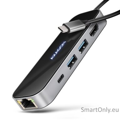AXAGON USB-C 5Gbps GLASS 6in1 Hub | HMC-6GLN
