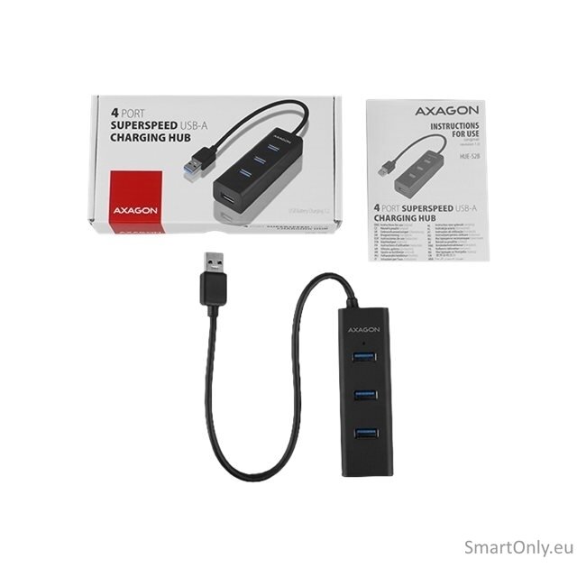 AXAGON Four-port USB 3.0 hub with fast charging and power support | HUE-S2B 7 AXAGON Four-port USB 3.0 hub with fast charging and power support | HUE-S2B 7