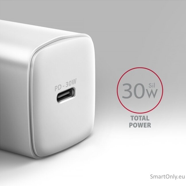 AXAGON ACU-PD30W Sil Wall charger 30W, 1x port USB-C, PD3.0/PPS/QC4+/SFC/AFC/Apple, white 1 AXAGON ACU-PD30W Sil Wall charger 30W, 1x port USB-C, PD3.0/PPS/QC4+/SFC/AFC/Apple, white 1