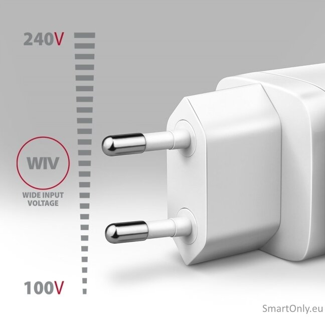 AXAGON ACU-PD30W Sil Wall charger 30W, 1x port USB-C, PD3.0/PPS/QC4+/SFC/AFC/Apple, white 2