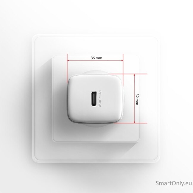 AXAGON ACU-PD30W Sil Wall charger 30W, 1x port USB-C, PD3.0/PPS/QC4+/SFC/AFC/Apple, white 6 AXAGON ACU-PD30W Sil Wall charger 30W, 1x port USB-C, PD3.0/PPS/QC4+/SFC/AFC/Apple, white 6