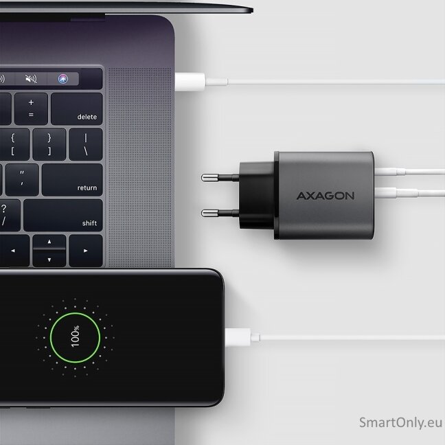 AXAGON ACU-PQ67 GaN Wall charger 67W, 2x port (USB-A + USB-C) PD3.0/PPS/QC4+/SFC 2.0/Apple, Black 3 AXAGON ACU-PQ67 GaN Wall charger 67W, 2x port (USB-A + USB-C) PD3.0/PPS/QC4+/SFC 2.0/Apple, Black 3