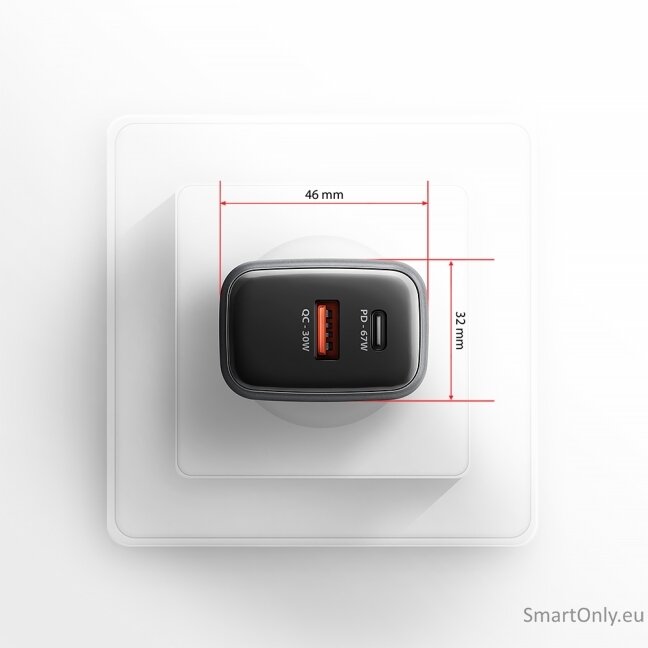 AXAGON ACU-PQ67 GaN Wall charger 67W, 2x port (USB-A + USB-C) PD3.0/PPS/QC4+/SFC 2.0/Apple, Black 5 AXAGON ACU-PQ67 GaN Wall charger 67W, 2x port (USB-A + USB-C) PD3.0/PPS/QC4+/SFC 2.0/Apple, Black 5