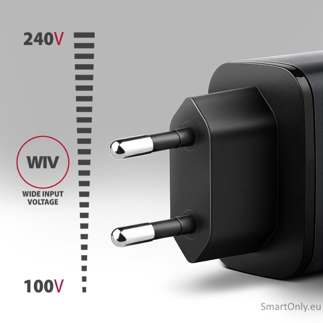 AXAGON ACU-PQ67 GaN Wall charger 67W, 2x port (USB-A + USB-C) PD3.0/PPS/QC4+/SFC 2.0/Apple, Black AXAGON ACU-PQ67 GaN Wall charger 67W, 2x port (USB-A + USB-C) PD3.0/PPS/QC4+/SFC 2.0/Apple, Black
