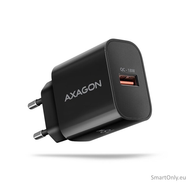 AXAGON ACU-QC18 Wall charger 18W, 1x port USB-A, QC3.0/AFC/Apple, black AXAGON ACU-QC18 Wall charger 18W, 1x port USB-A, QC3.0/AFC/Apple, black