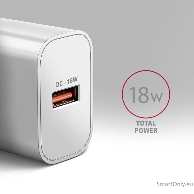 AXAGON ACU-QC18W Wall charger 18W, 1x port USB-A, QC3.0/AFC/Apple, white 1 AXAGON ACU-QC18W Wall charger 18W, 1x port USB-A, QC3.0/AFC/Apple, white 1