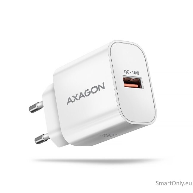 AXAGON ACU-QC18W Wall charger 18W, 1x port USB-A, QC3.0/AFC/Apple, white AXAGON ACU-QC18W Wall charger 18W, 1x port USB-A, QC3.0/AFC/Apple, white