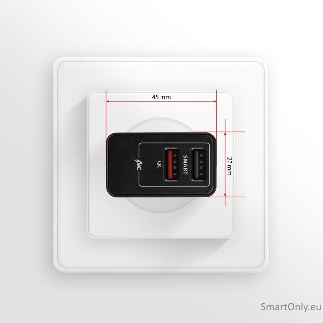 AXAGON ACU-QS24 QUICK and SMART Wall charger, 2x USB port QC3.0/AFC/FCP + 5V-1.2A, 24W 6 AXAGON ACU-QS24 QUICK and SMART Wall charger, 2x USB port QC3.0/AFC/FCP + 5V-1.2A, 24W 6