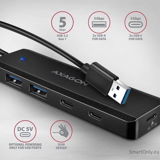 AXAGON HUE-C2A USB-A 5Gbps TRAVEL hub 1 AXAGON HUE-C2A USB-A 5Gbps TRAVEL hub 1