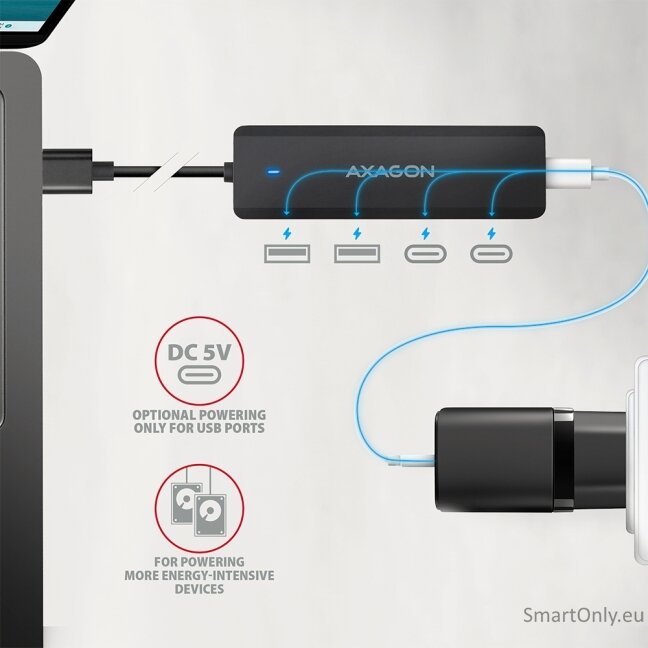 AXAGON HUE-C2A USB-A 5Gbps TRAVEL hub 3