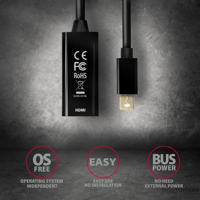 AXAGON Mini DP to HDMI adapter, 4K/30Hz | RVDM-HI14N 3 AXAGON Mini DP to HDMI adapter, 4K/30Hz | RVDM-HI14N 3