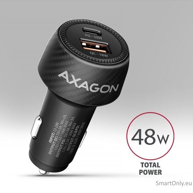 AXAGON PWC-PQ48 Car charger 48W, USB-A + USB-C, PD3.0/PPS/QC4+/SFC, Black 7 AXAGON PWC-PQ48 Car charger 48W, USB-A + USB-C, PD3.0/PPS/QC4+/SFC, Black 7