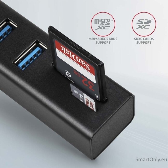 AXAGON SuperSpeed USB-A Hub and Card Reader | HMA-CR3A 2 AXAGON SuperSpeed USB-A Hub and Card Reader | HMA-CR3A 2