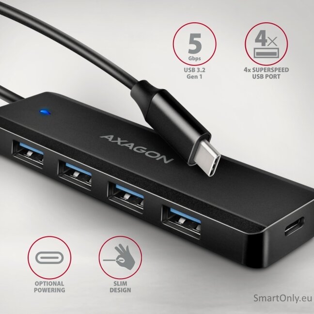 AXAGON Travel four-port USB-C 5Gbps hub | HUE-C1C 1